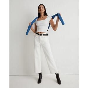 Madewell The Tall Perfect Vintage Wide-Leg Crop Jean Tile White T31 NWT